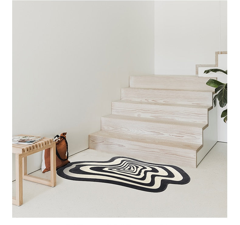 Black and White Swirl Rug