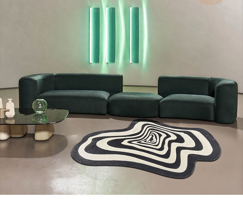 Black and White Swirl Rug