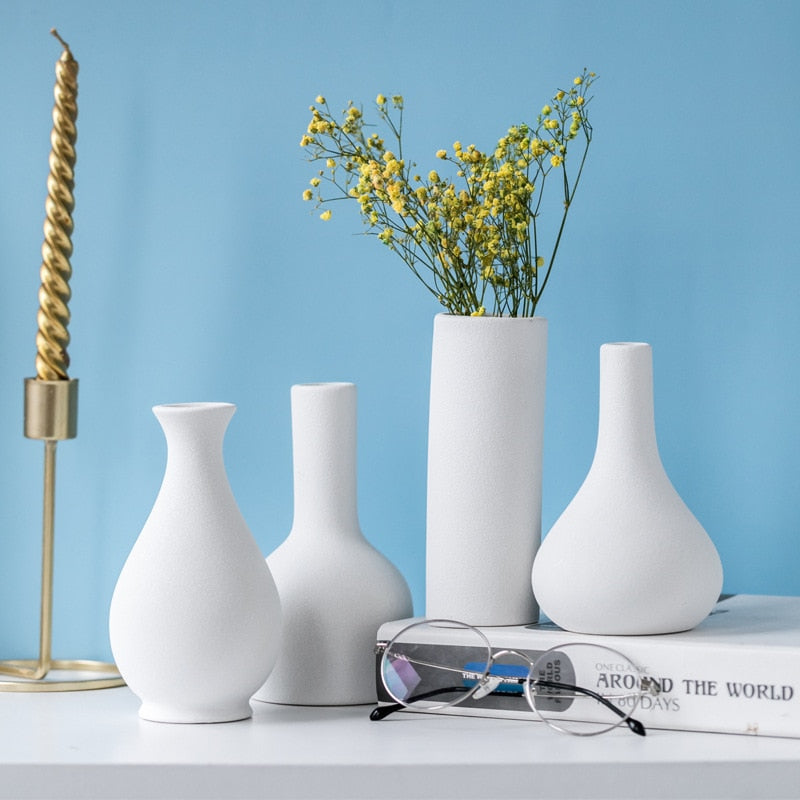 Small Mediterranean Frosted Ceramic Vase