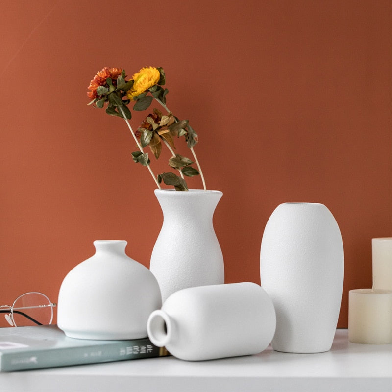 Small Mediterranean Frosted Ceramic Vase