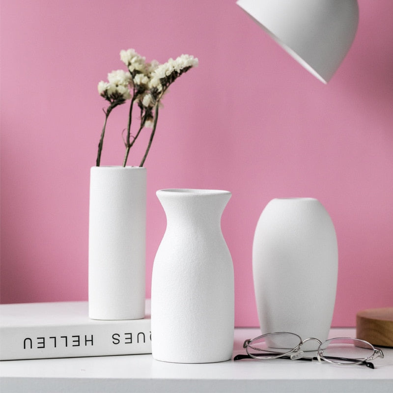 Small Mediterranean Frosted Ceramic Vase