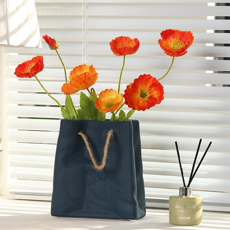 Ceramic Shopping Bag Vase