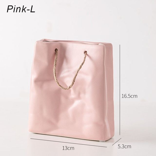 Ceramic Shopping Bag Vase