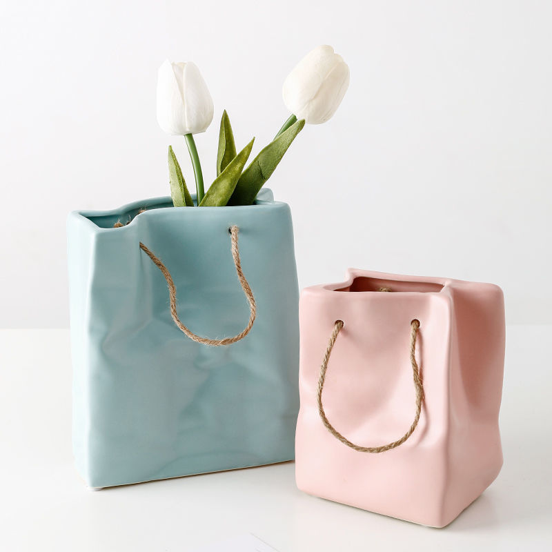 Ceramic Shopping Bag Vase
