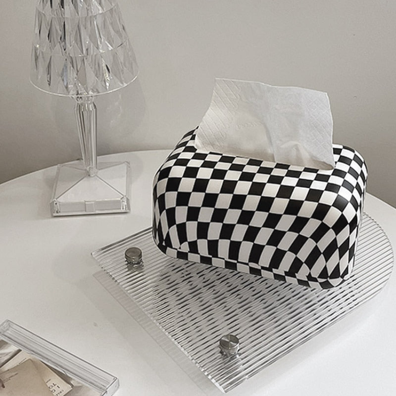 Checkerboard tissue box