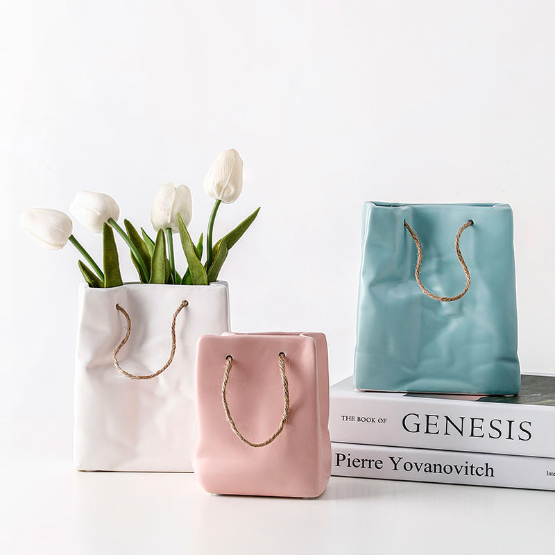 Ceramic Shopping Bag Vase