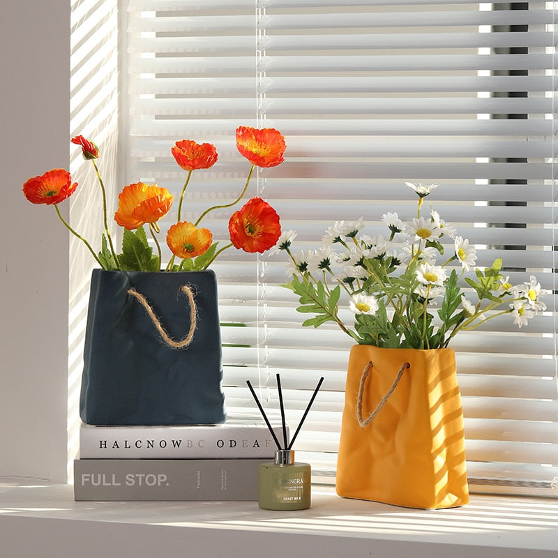 Ceramic Shopping Bag Vase