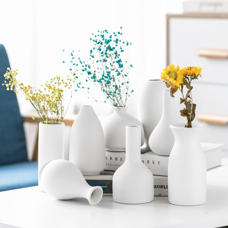 Small Mediterranean Frosted Ceramic Vase