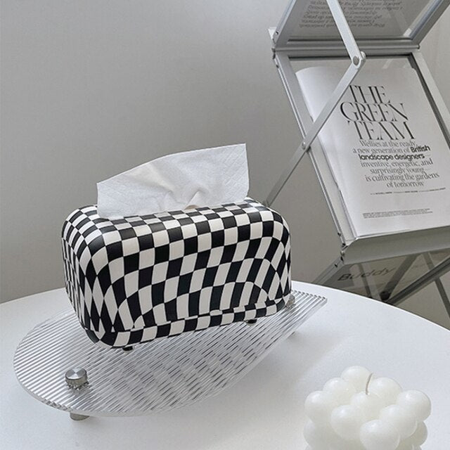 Checkerboard tissue box