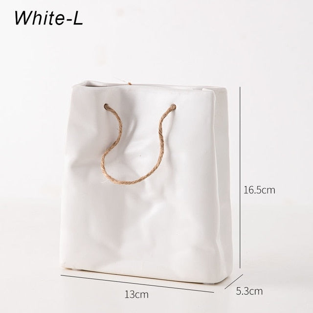 Ceramic Shopping Bag Vase