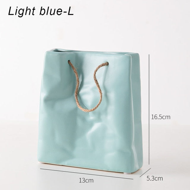 Ceramic Shopping Bag Vase