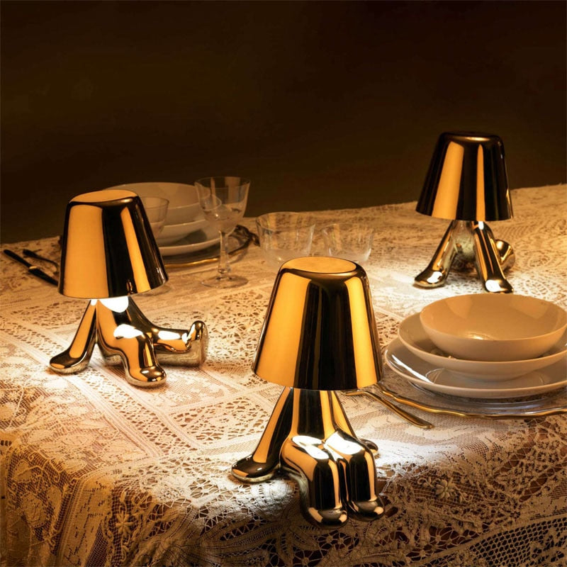 Little Golden/ Silver Man Lamp