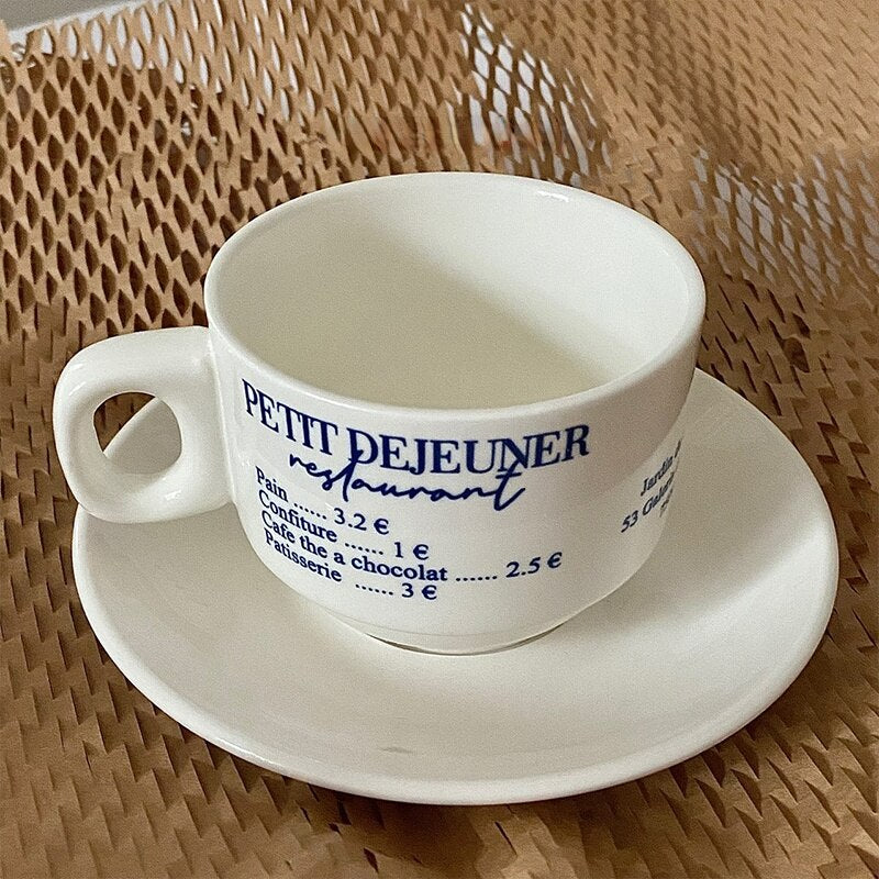 French Retro Blue Mug