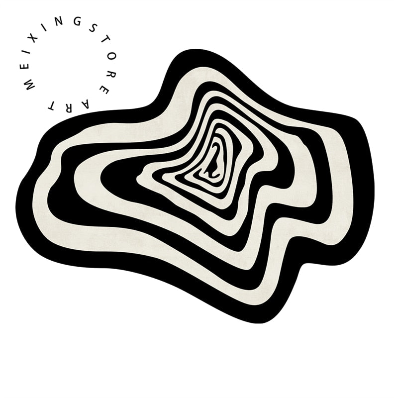 Black and White Swirl Rug