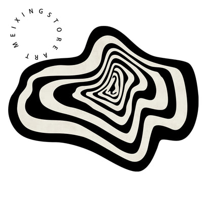 Black and White Swirl Rug