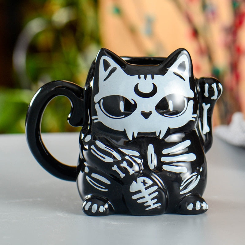 Skeleton Cat Mug