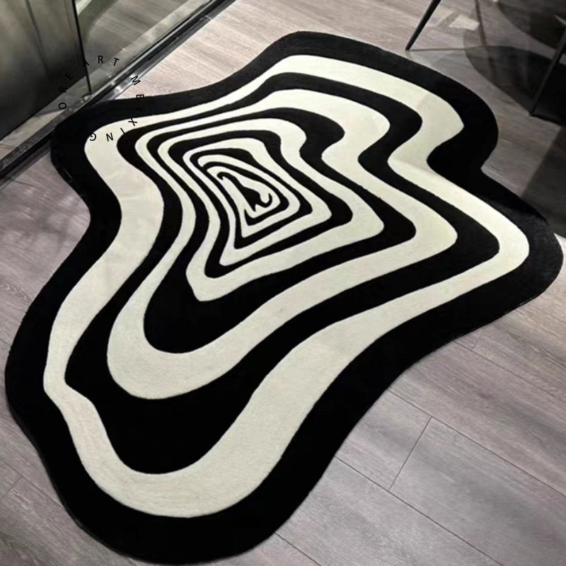 Black and White Swirl Rug