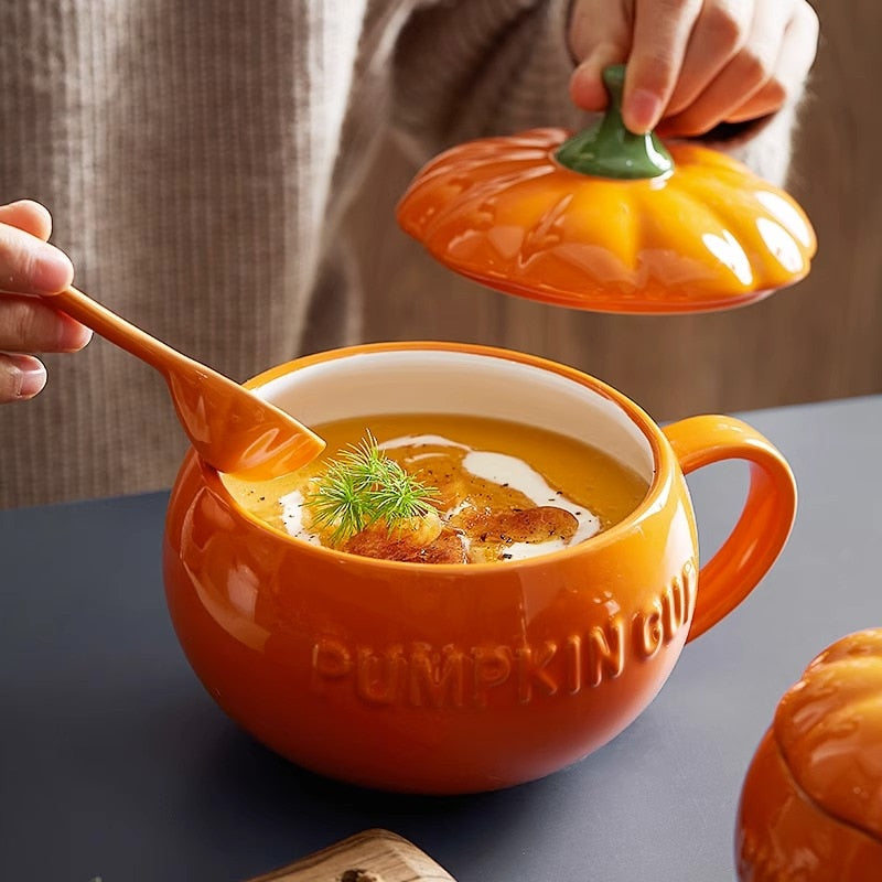 Halloween Pumpkin Shaped Ceramic Bowl