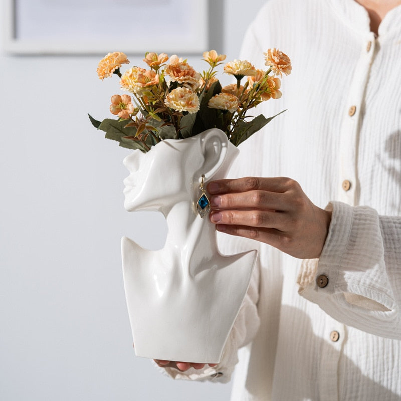 Abstract Side Face Vase