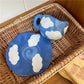 Hand Painted Blue Sky and White Clouds Coffee Cup With Saucer Ceramic