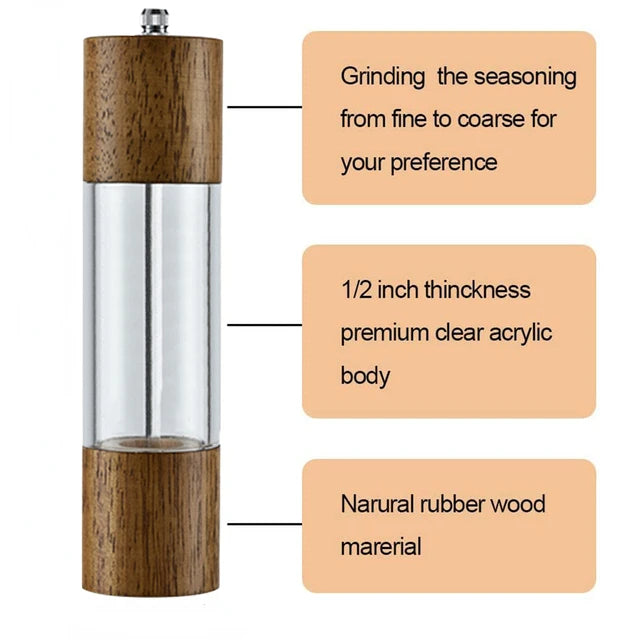 Wooden Pepper & Salt Spice Grinder