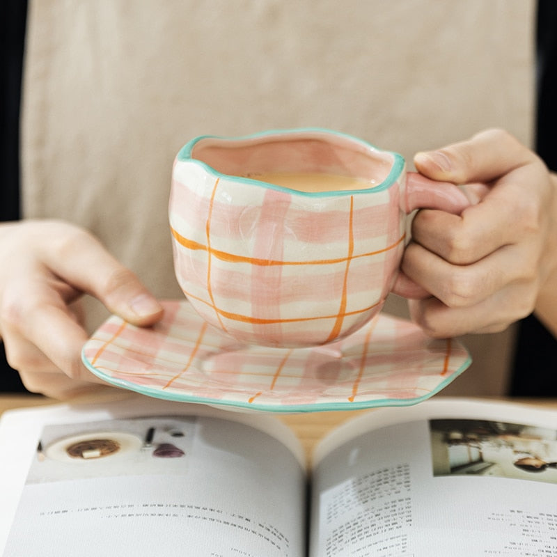 Hand-painted Flower Ceramic Cups
