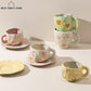 Hand-painted Flower Ceramic Cups