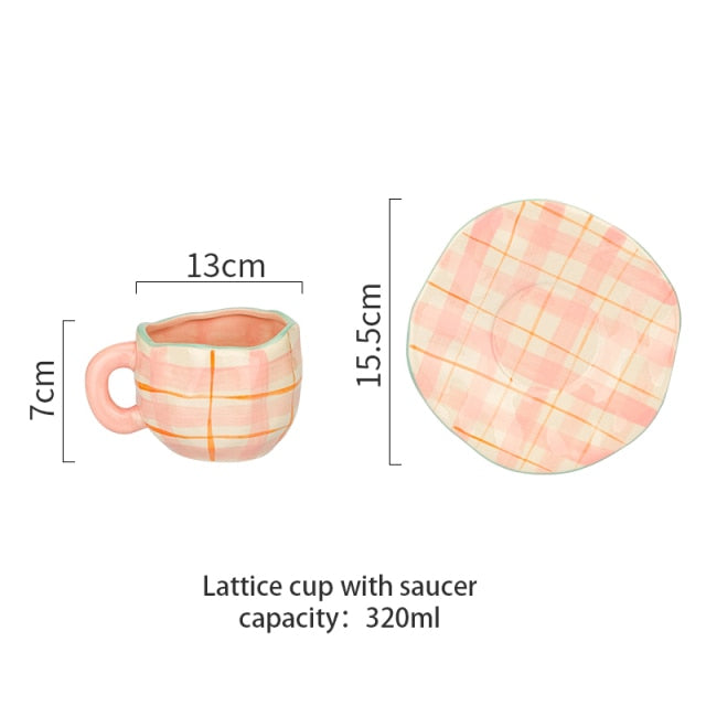 Hand-painted Flower Ceramic Cups