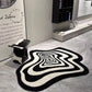 Black and White Swirl Rug
