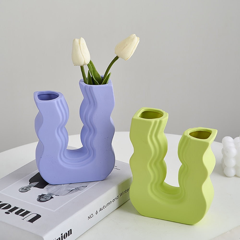 Wavy Colored Vases