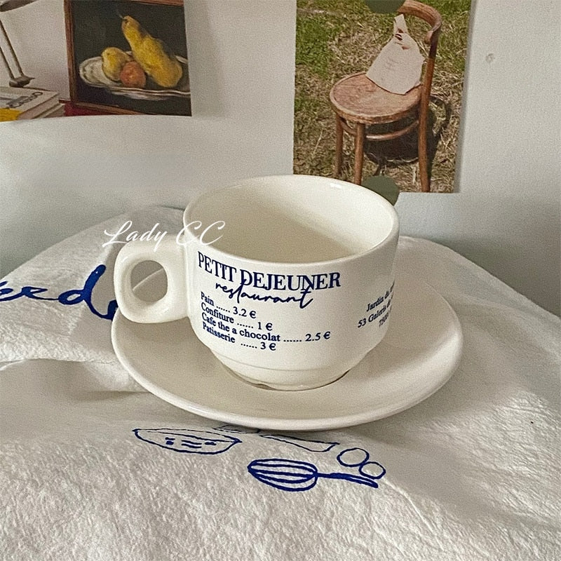 French Retro Blue Mug