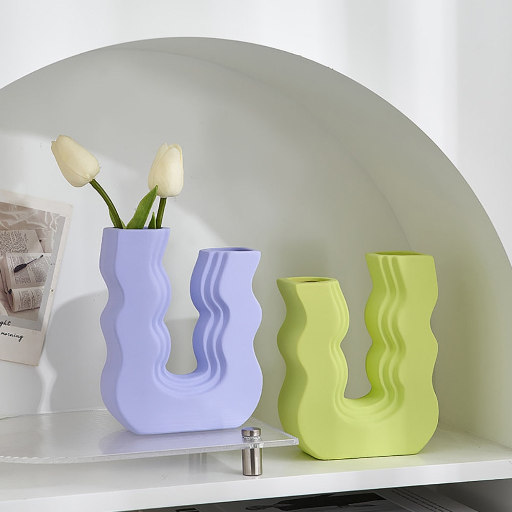 Wavy Colored Vases