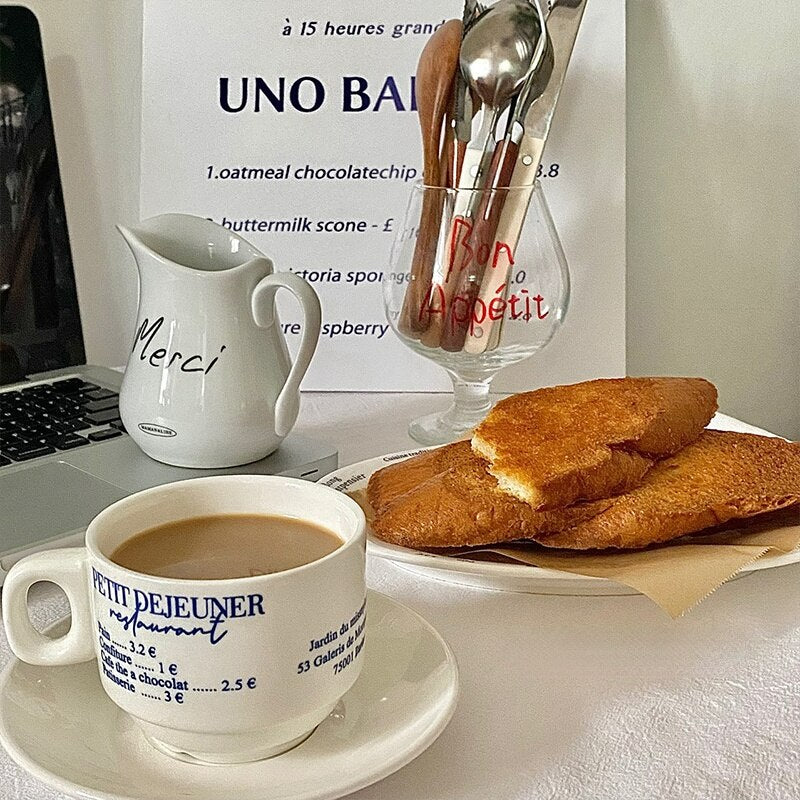 French Retro Blue Mug